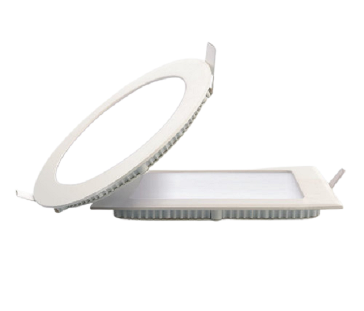 LED slim panel light, round and square, aluminium body